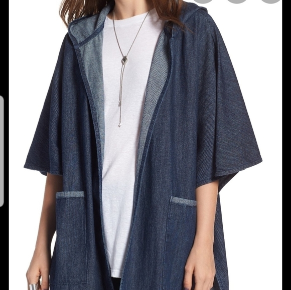 Treasure & Bond Jackets & Blazers - Blue hoodie cardigan sweater